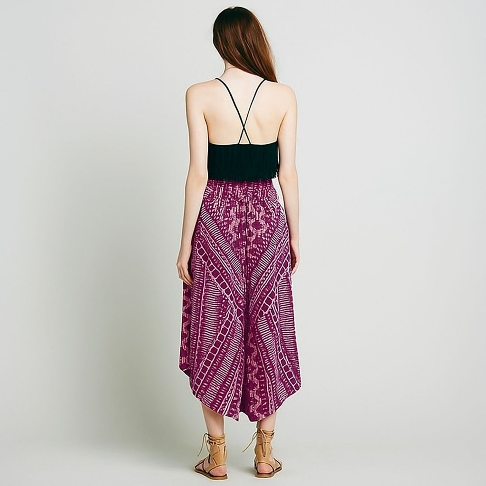 Hazel High Waist Asymmetrical Hem Culottes - Image 4
