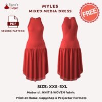 Myles drop waist curved hem dress