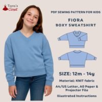 Fiora V neck boxy sweatshirt (kids)