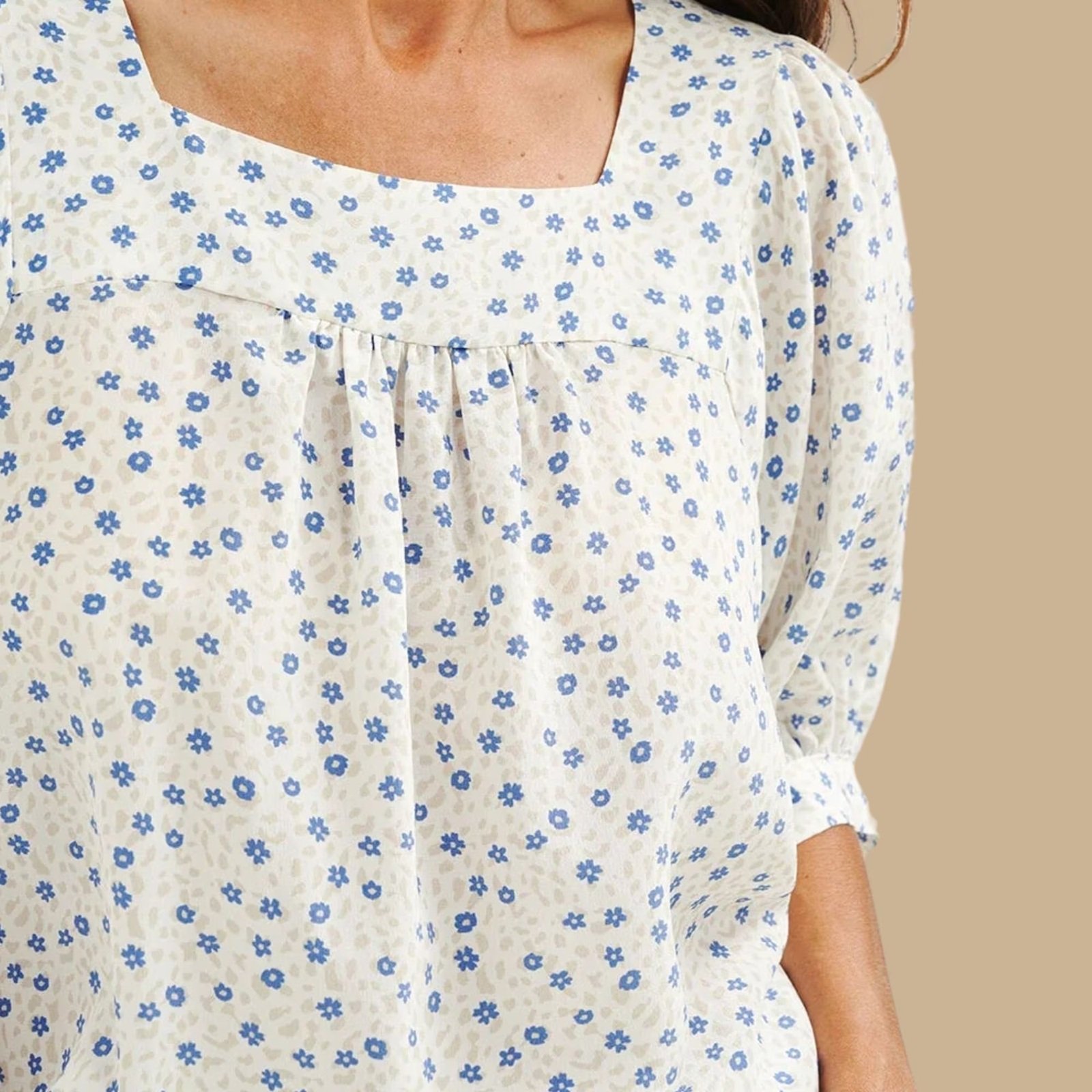 Ranea square neck puffed sleeve top - Image 3