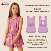 Demi Open Back Ruffle Hem Romper (Kids)