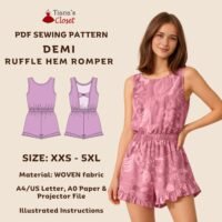 Demi Open Back Ruffle Hem Romper (Women's)