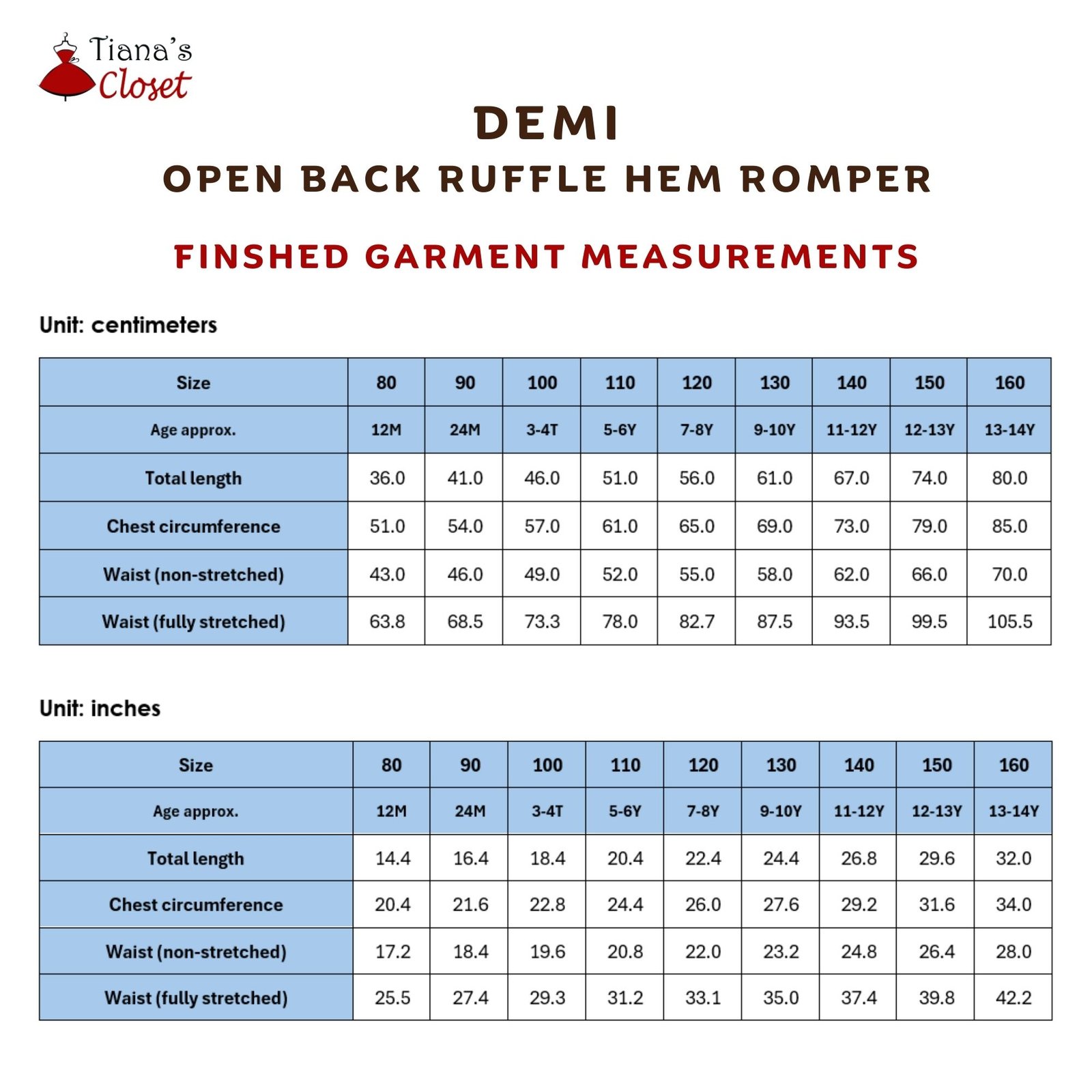 Demi Open Back Ruffle Hem Romper (Kids) - Image 5