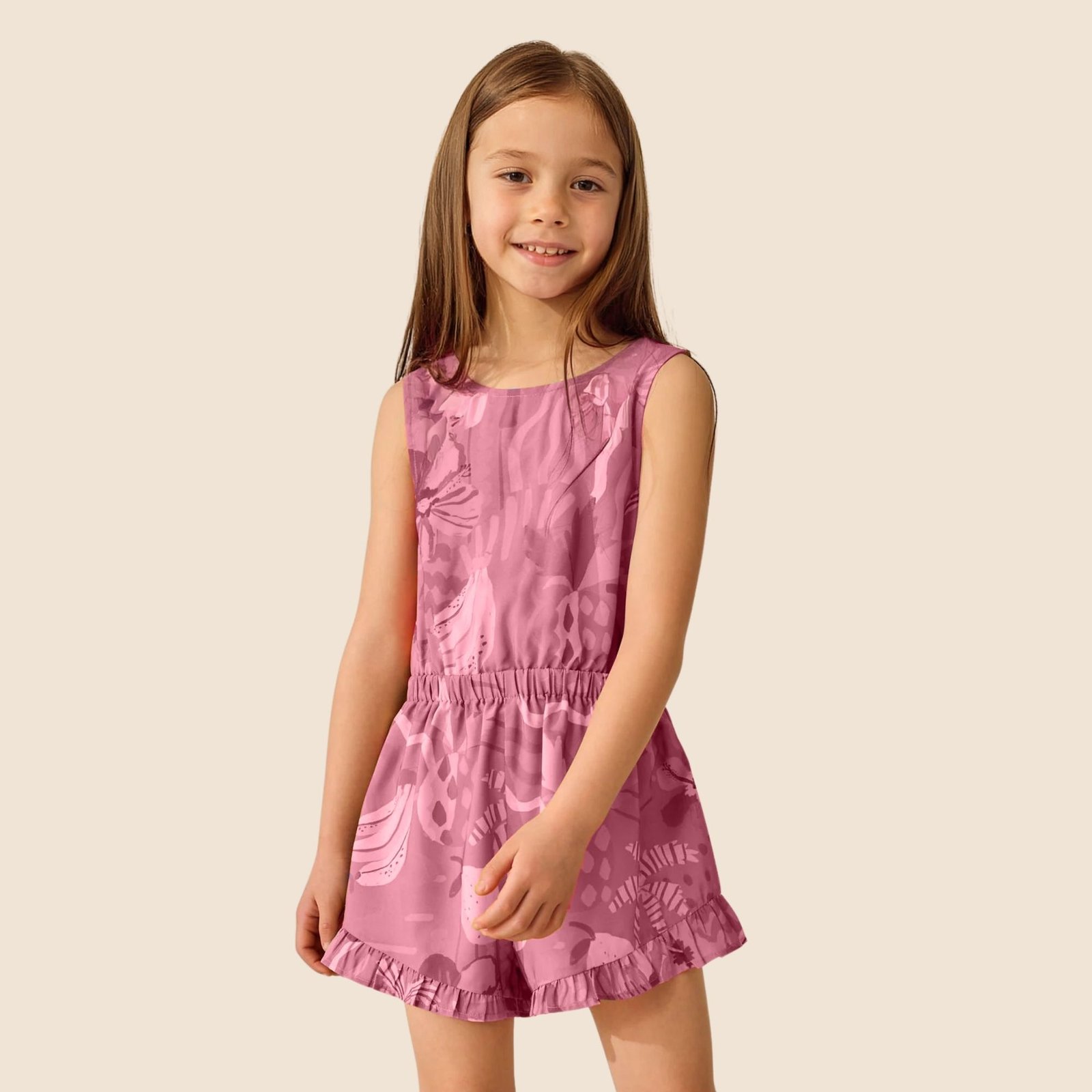 Demi Open Back Ruffle Hem Romper (Kids) - Image 4