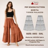 Gerta elastic waist tiered pants