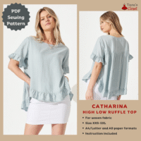 Catharina ruffle detail high low hem top