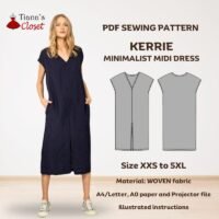 Kerrie loose fit V neck midi dress