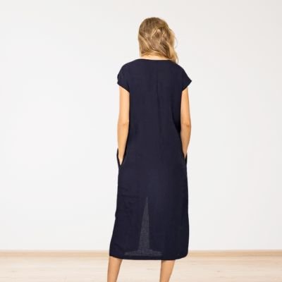 Kerrie loose fit V neck midi dress - Image 4