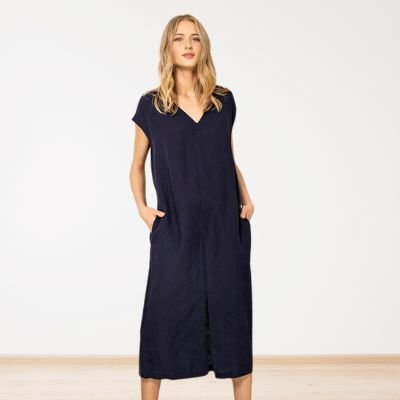 Kerrie loose fit V neck midi dress - Image 5