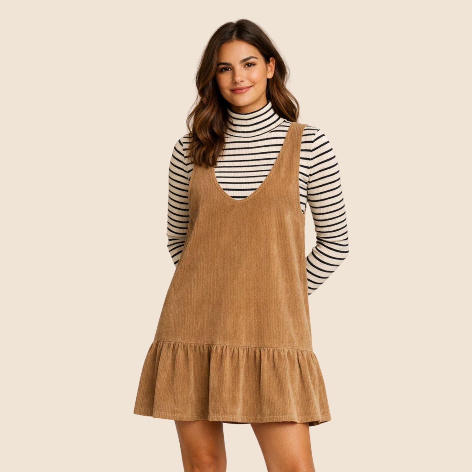 Inna ruffle hem pinafore dress (women's) - Image 3