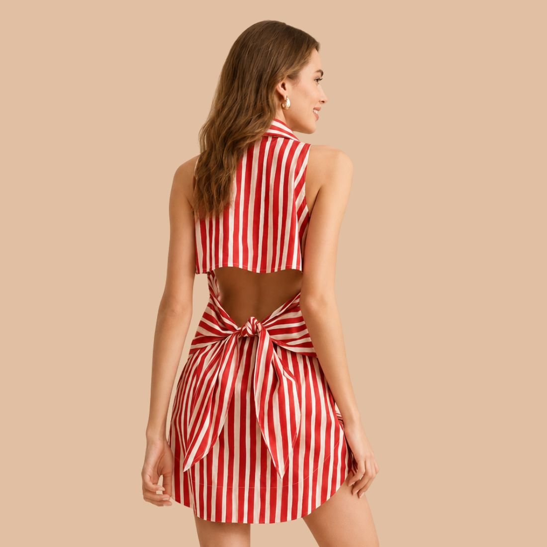 Sia Sleeveless Open Back Mini Shirtdress - Image 7