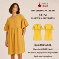 Salvi Flutter Sleeve Baby Doll Dress (Womens)