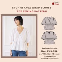 Stormi Faux Wrap Front Peplum Blouse
