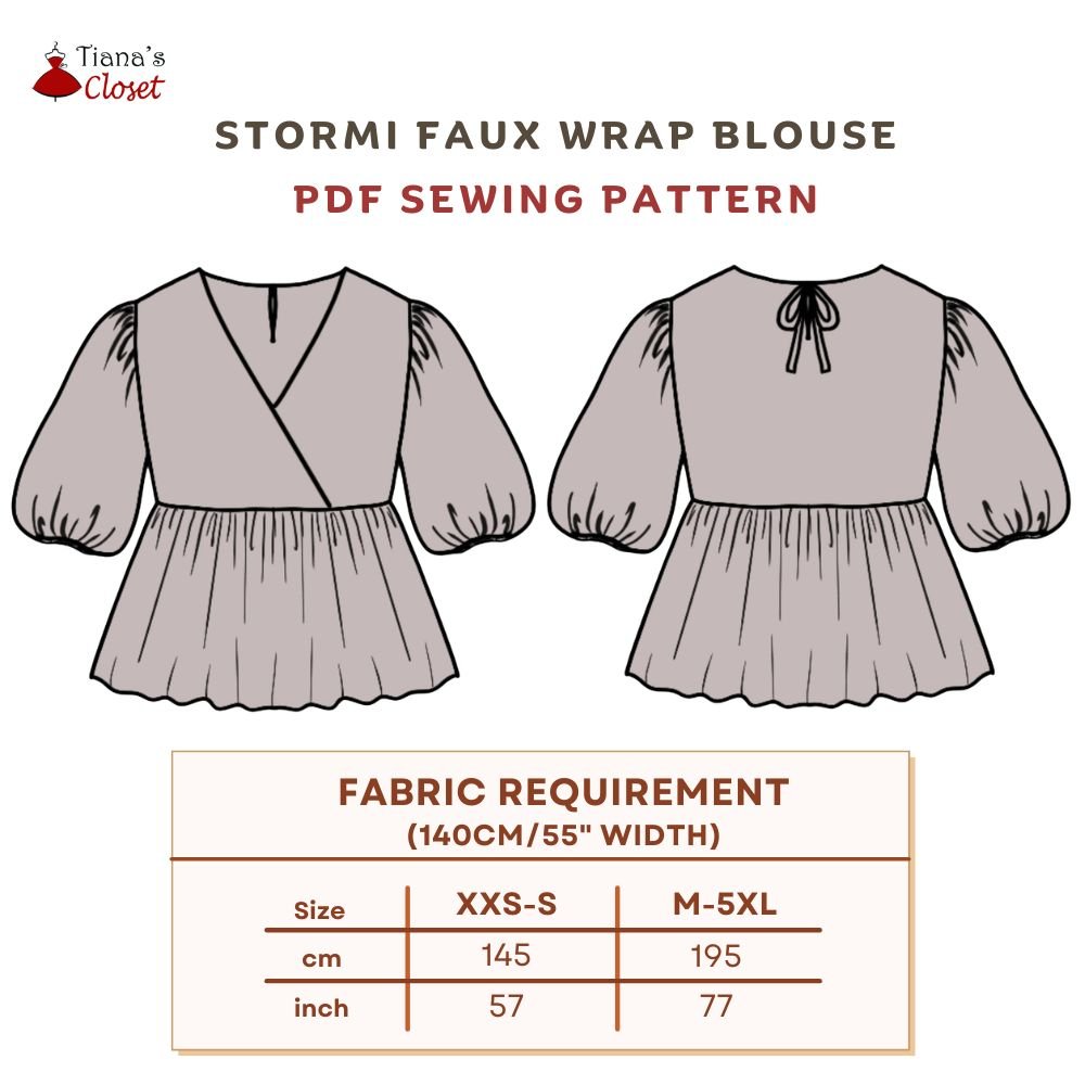 Stormi Faux Wrap Front Peplum Blouse - Image 2
