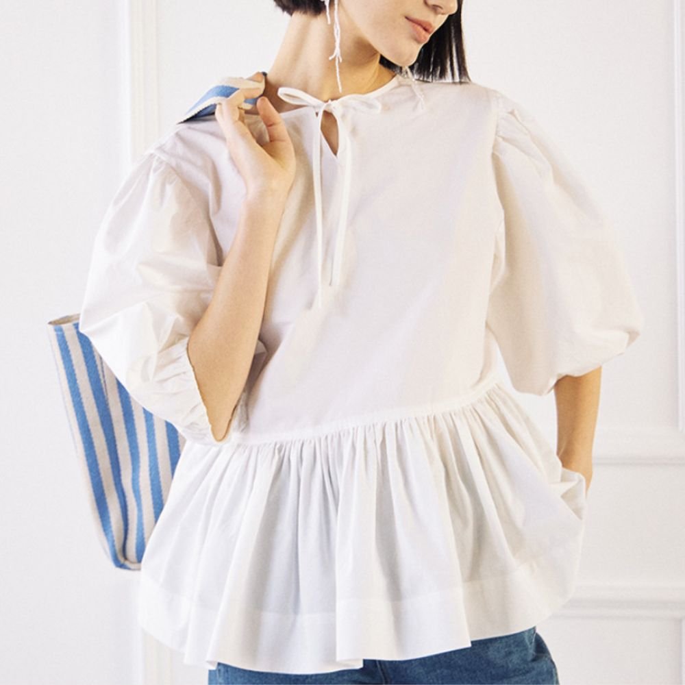 Stormi Faux Wrap Front Peplum Blouse - Image 5