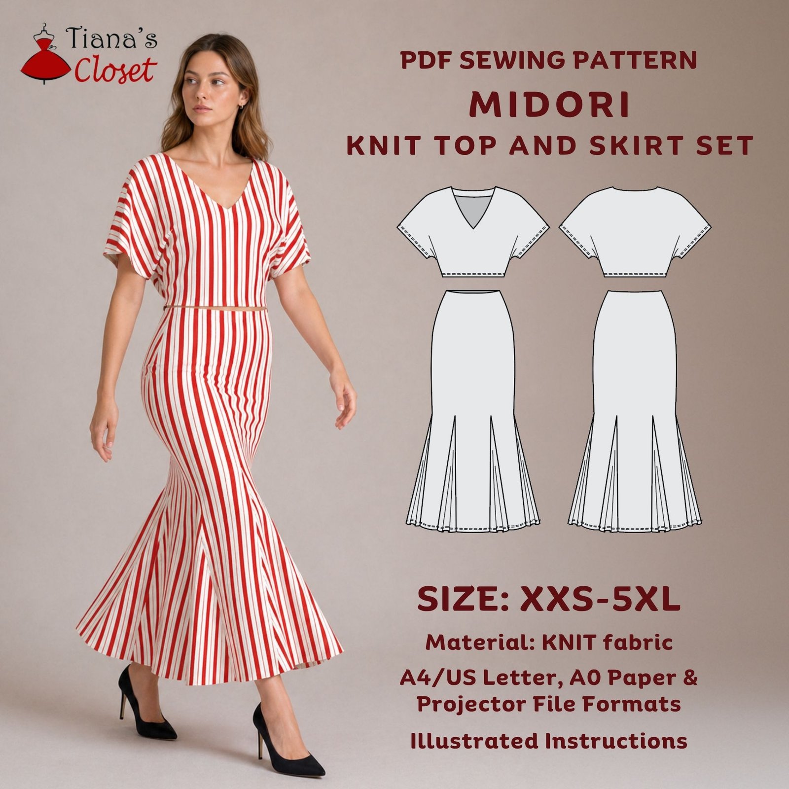 Midori Knit Top and Skirt Set