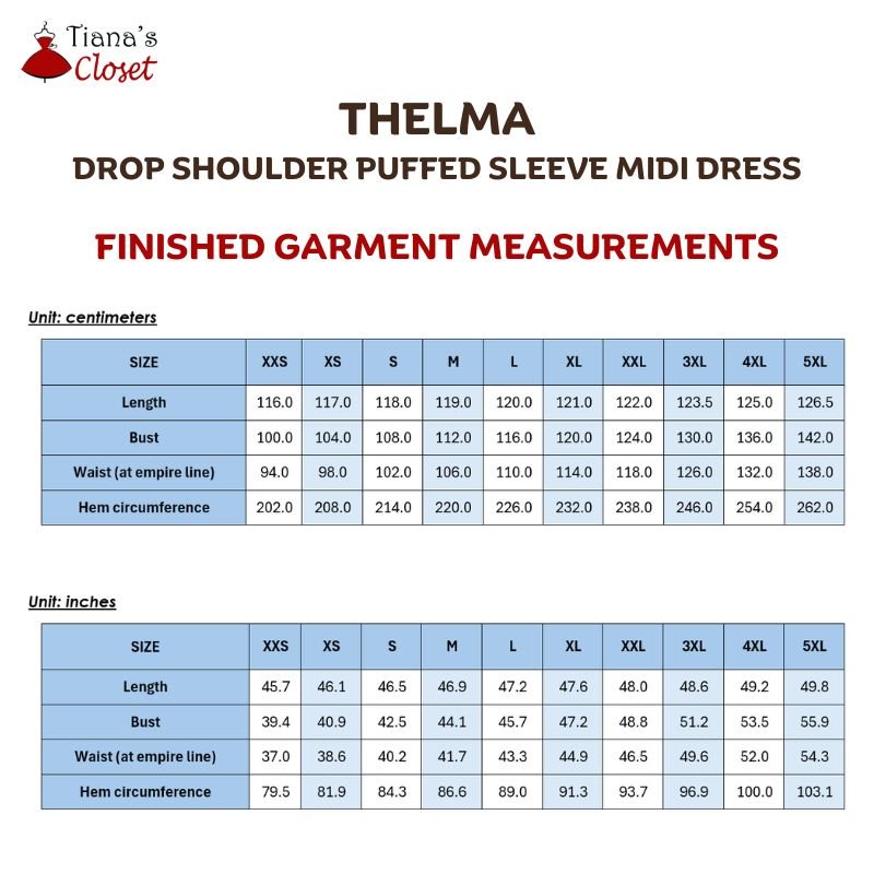 Thelma Drop Shoulder Puffed Sleeve Midi Dress - Image 3