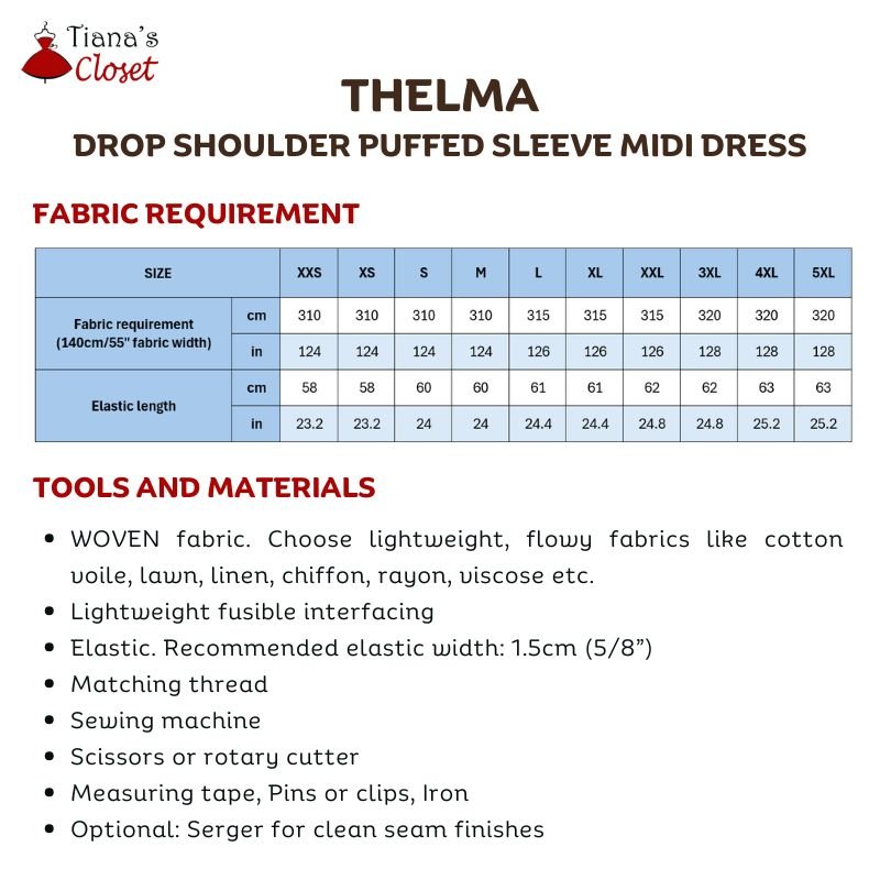 Thelma Drop Shoulder Puffed Sleeve Midi Dress - Image 7