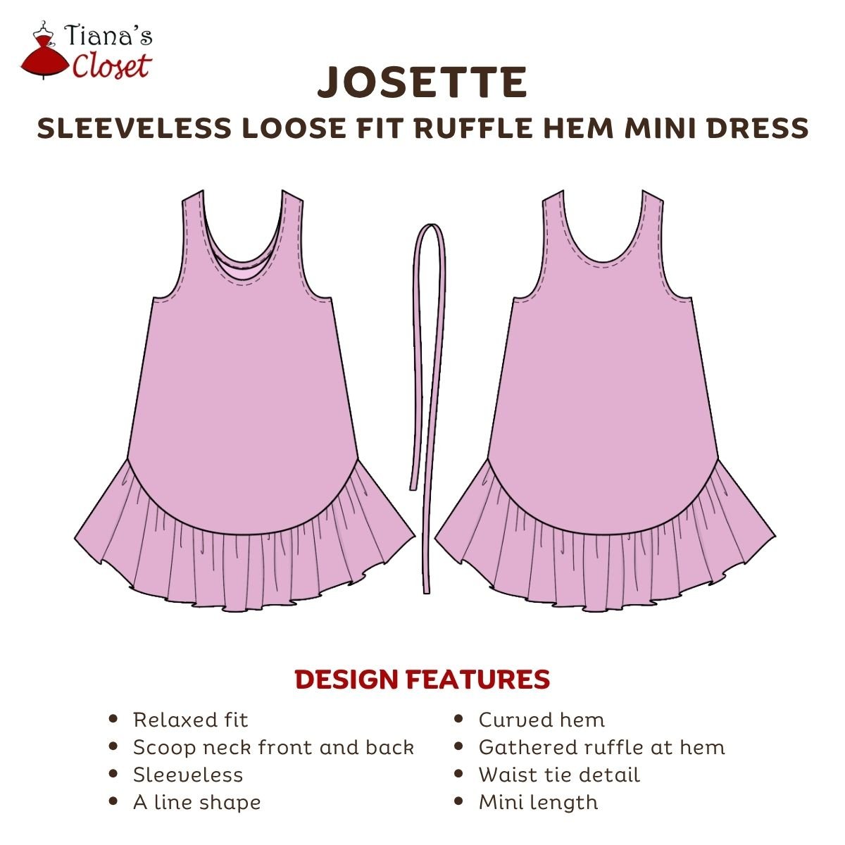 Josette sleeveless ruffle hem mini dress - Image 2