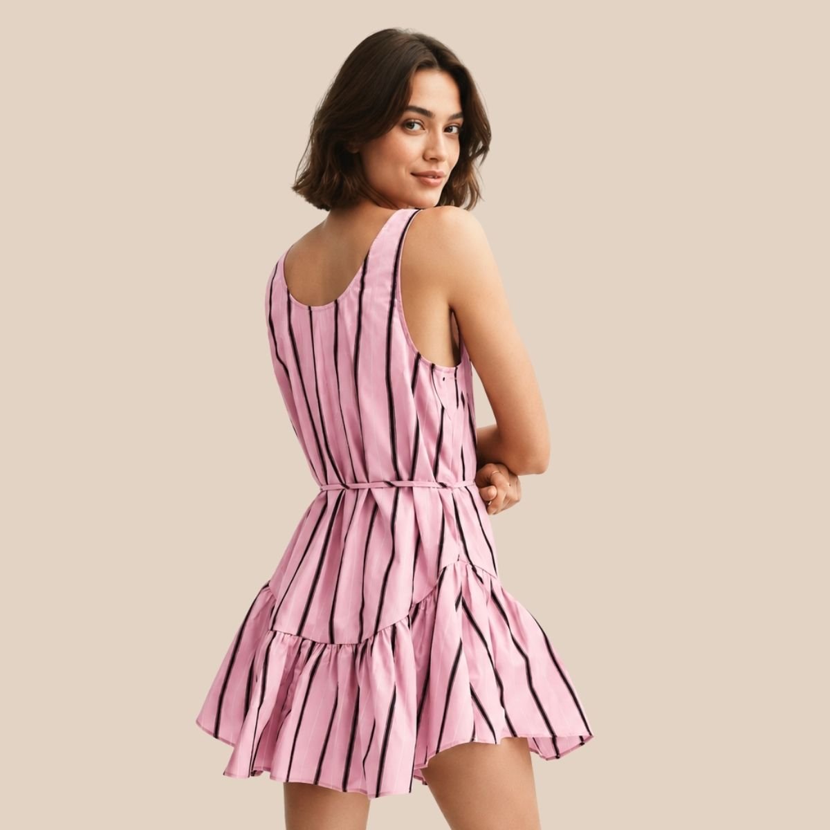 Josette sleeveless ruffle hem mini dress - Image 4
