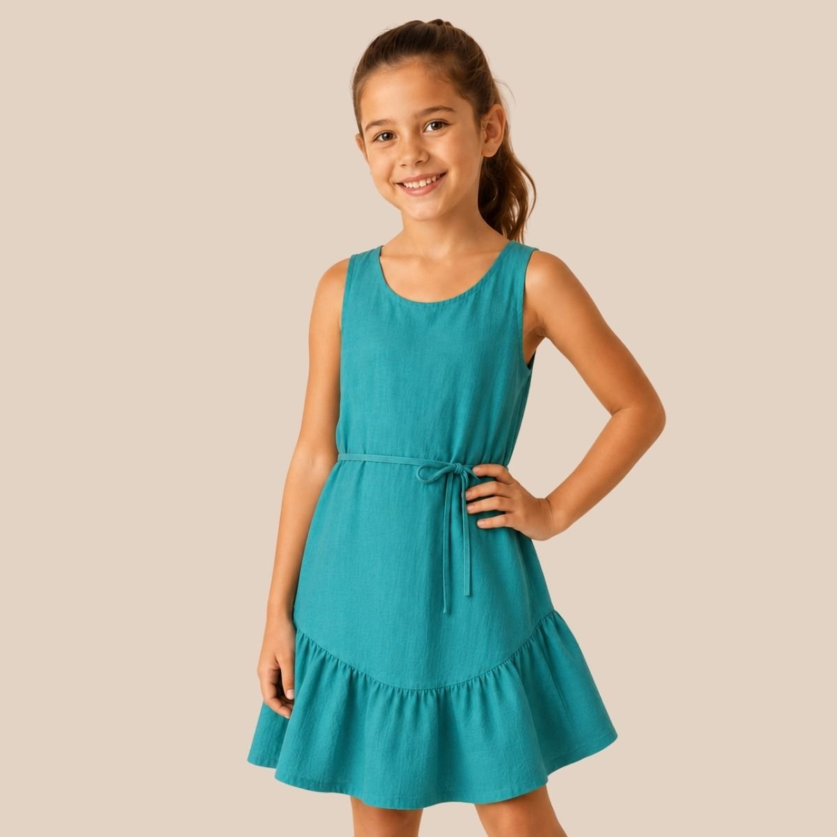 Josette Curved Hem Ruffle Dress (Kids') - Image 4