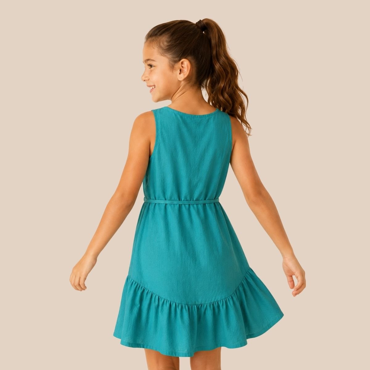 Josette Curved Hem Ruffle Dress (Kids') - Image 5