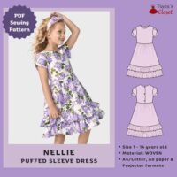 Nellie Tulip Sleeve Ruffle Hem Dress