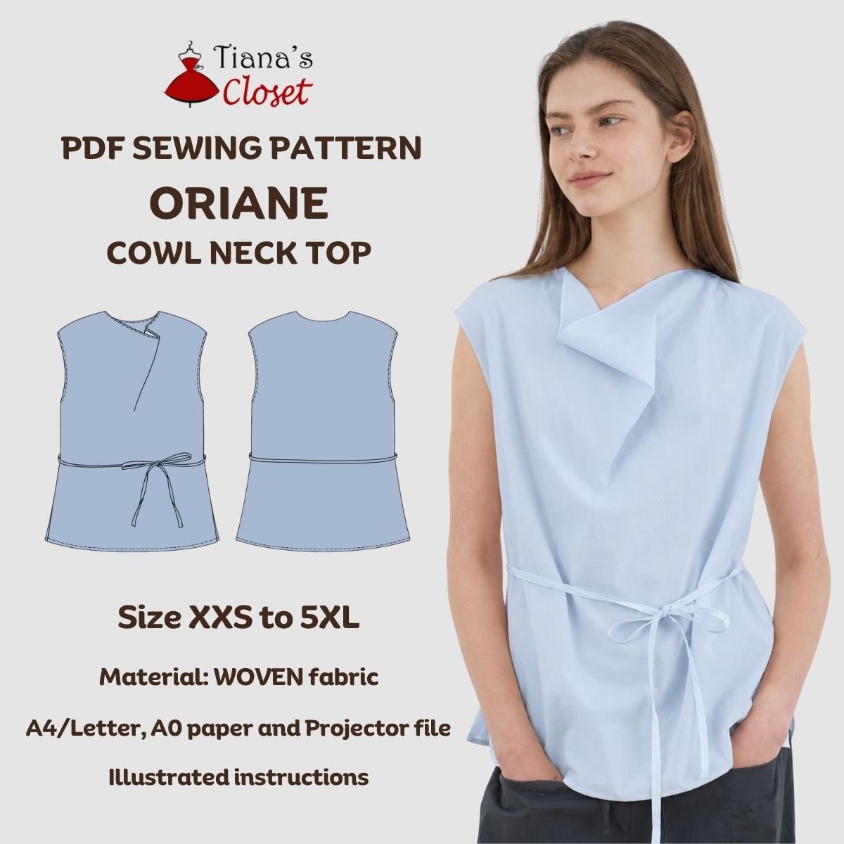 Oriane Cowl Neck Loose Fit Top