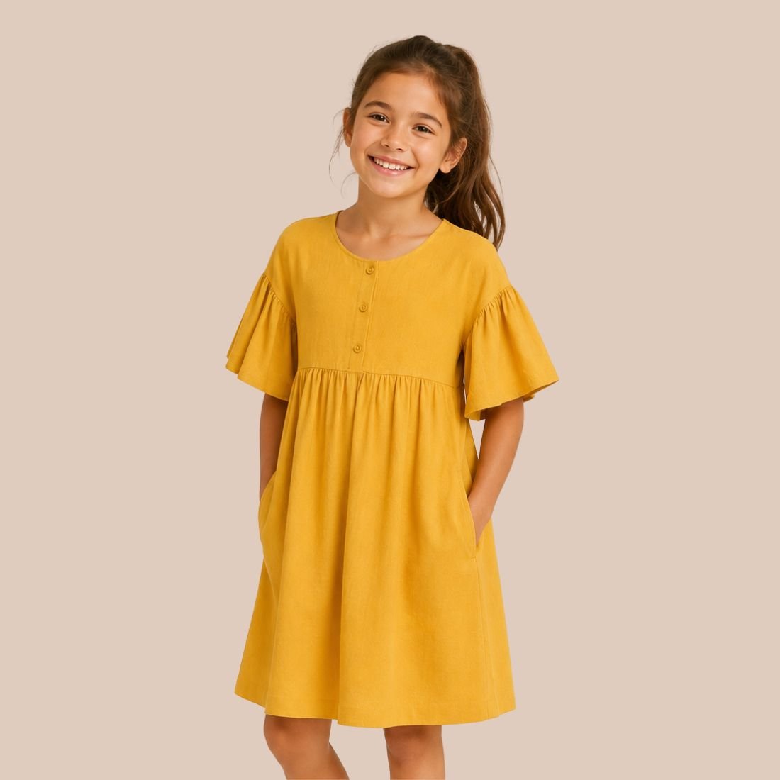 Salvi Flutter Sleeve Baby Doll Dress (Kids) - Image 4