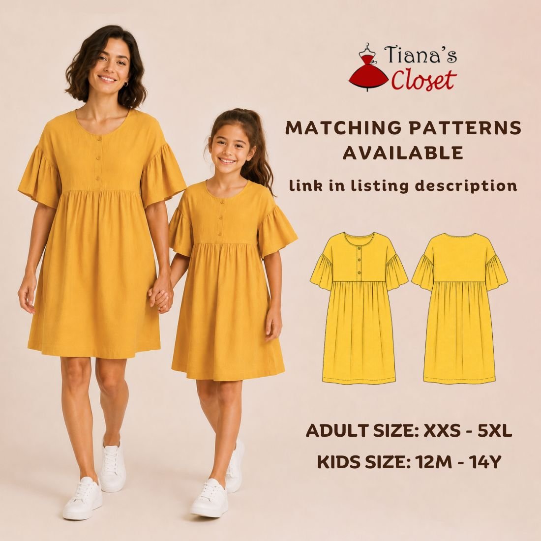 Salvi Flutter Sleeve Baby Doll Dress (Kids) - Image 7