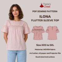 Ilona Flutter Sleeve Top with Decorative Panel