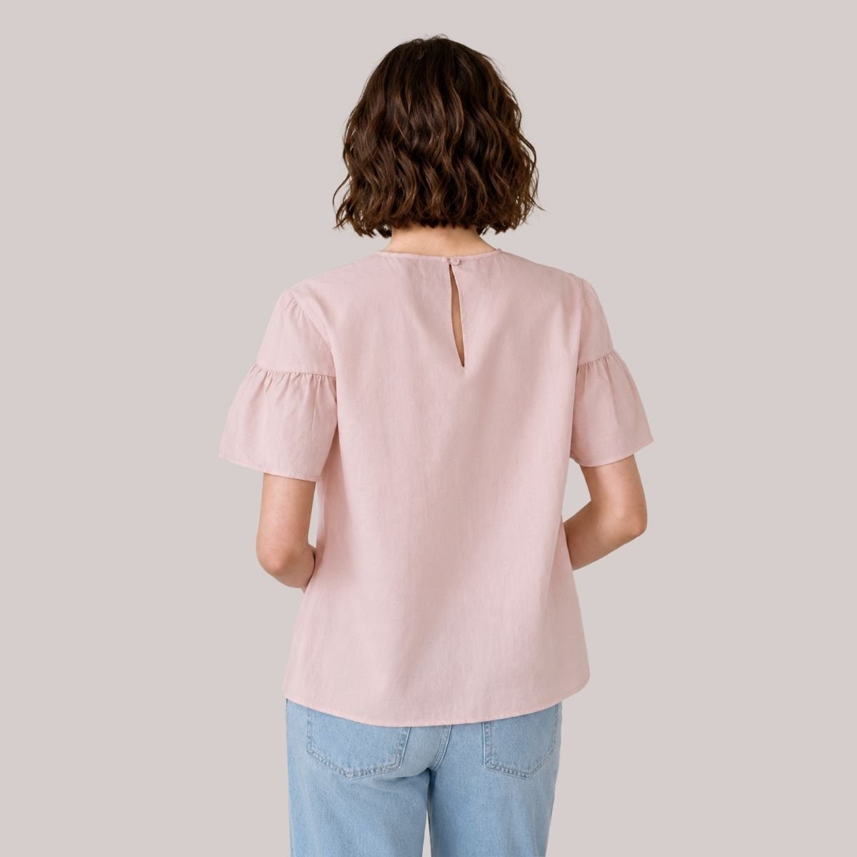 Ilona Flutter Sleeve Top with Decorative Panel - Image 5