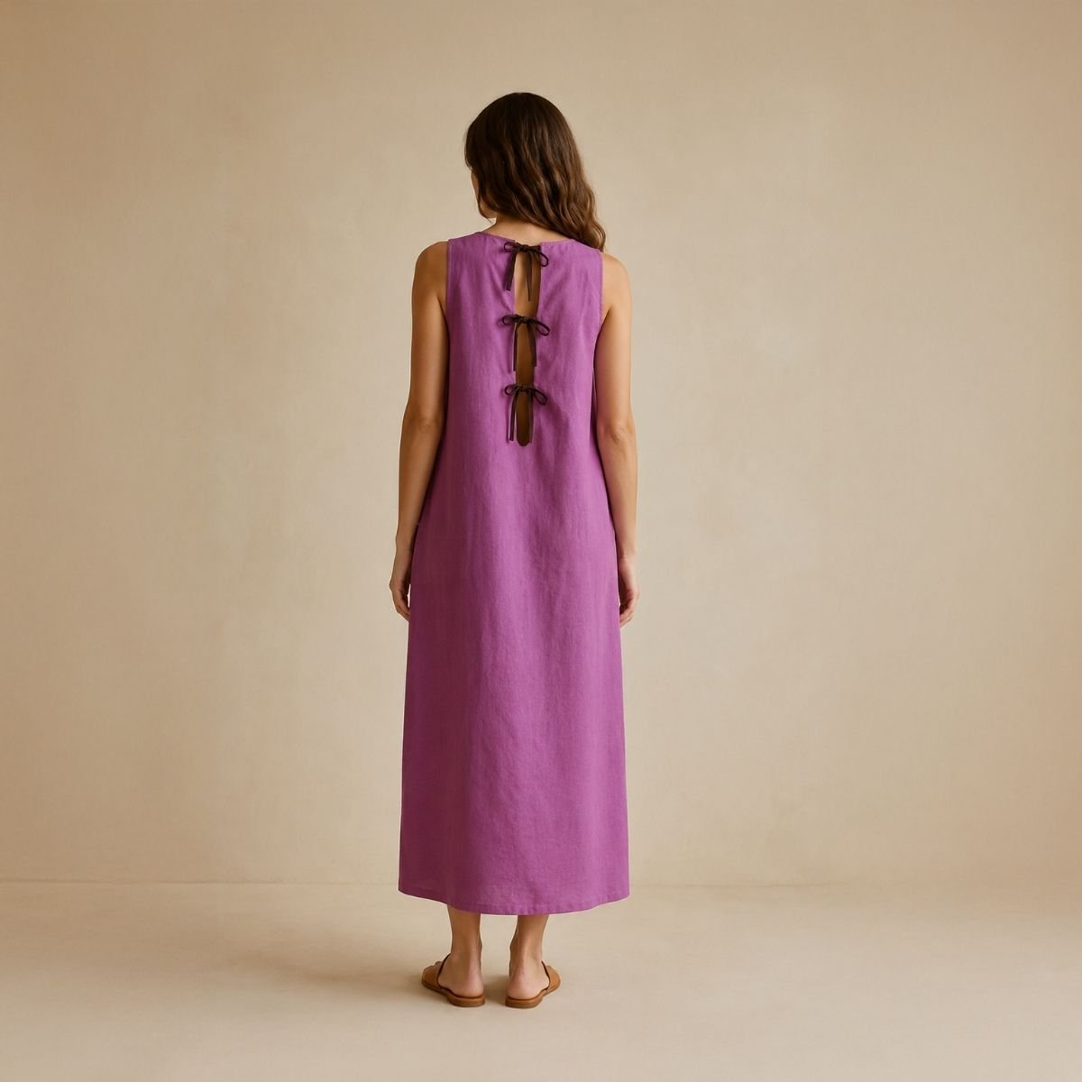 Kitrina Sleeveless Tie Back Midi Dress - Image 4