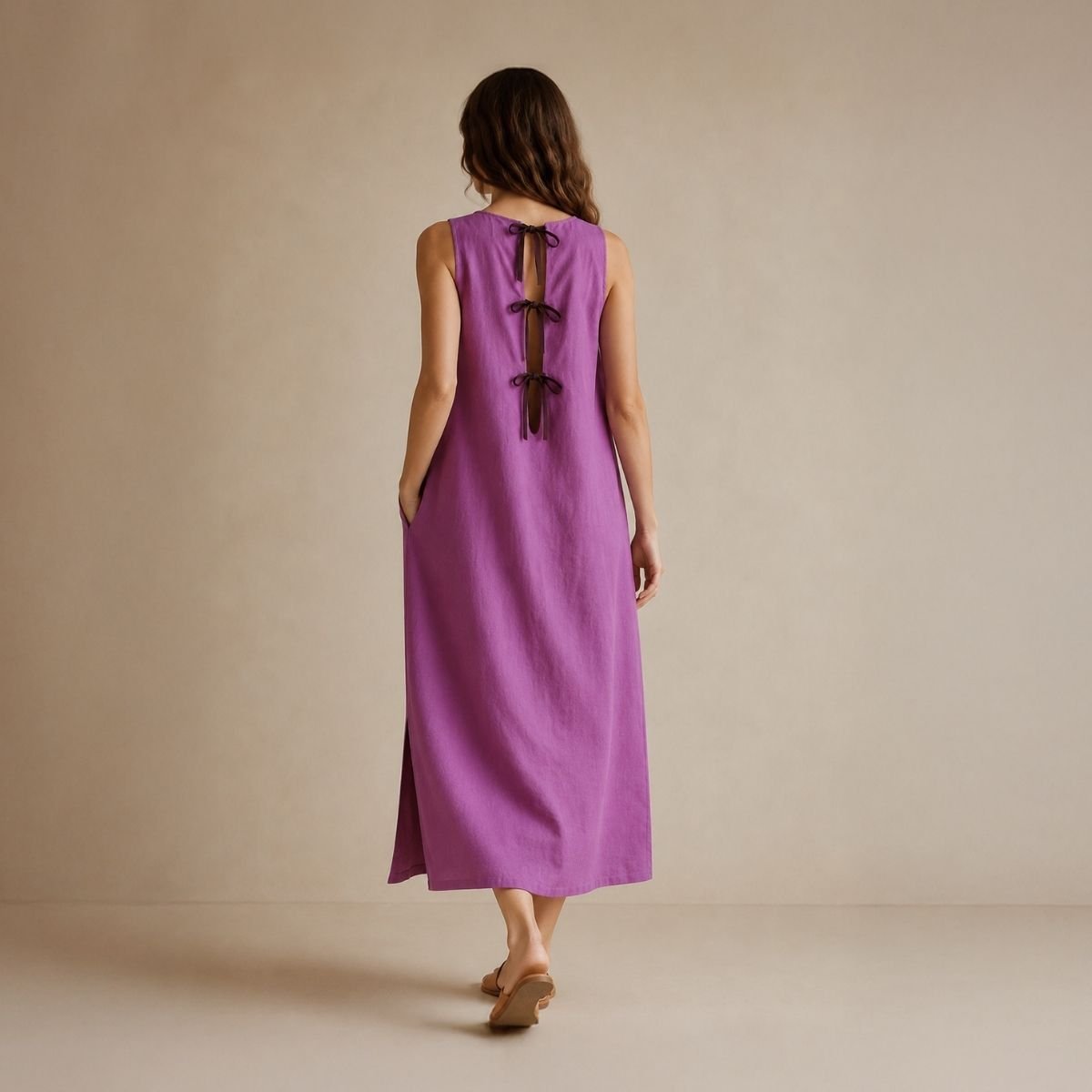 Kitrina Sleeveless Tie Back Midi Dress - Image 6