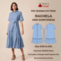 Rachela Ruffle Hem Midi Shirtdress