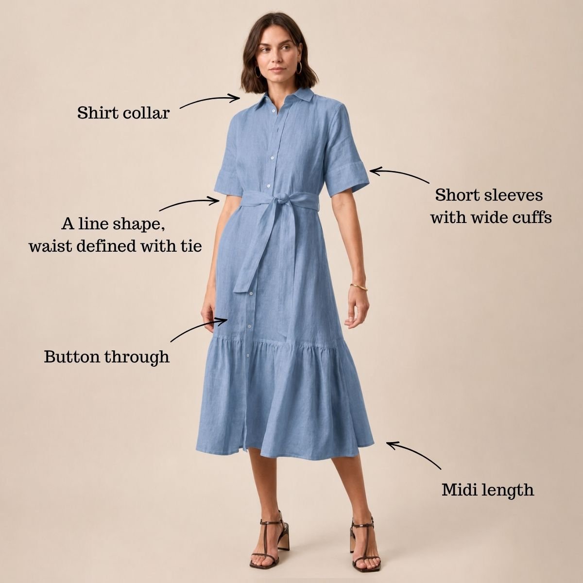 Rachela Ruffle Hem Midi Shirtdress - Image 4