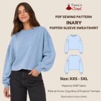 Inary Drop Shoulder Puffed Sleeve Sweatshirt