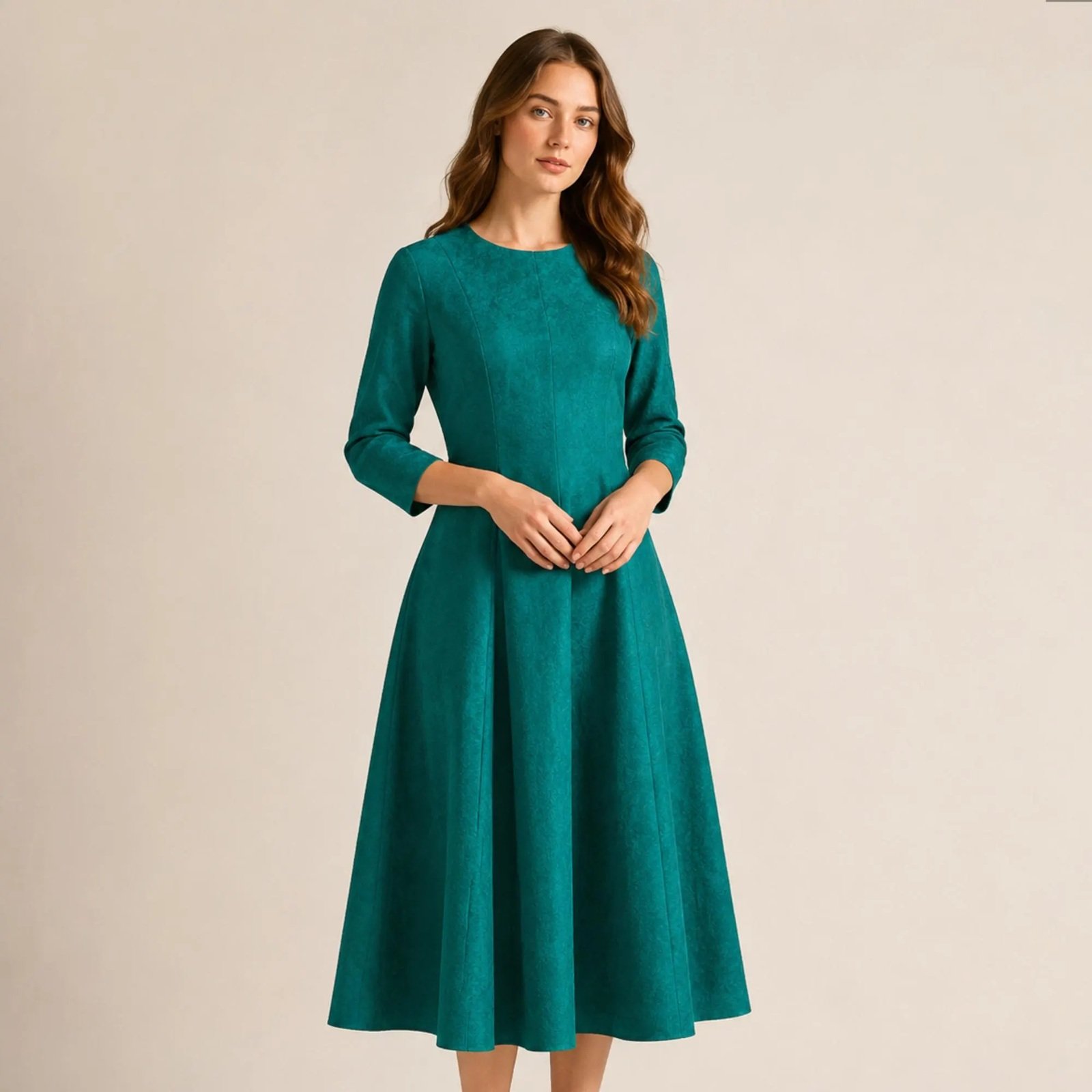 Louisa Princess Seam Midi Dress (Petite Sizes) - Image 3