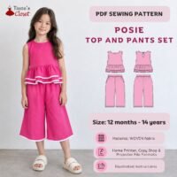 Posie Peplum Top & Crop Pants Set (Kids)
