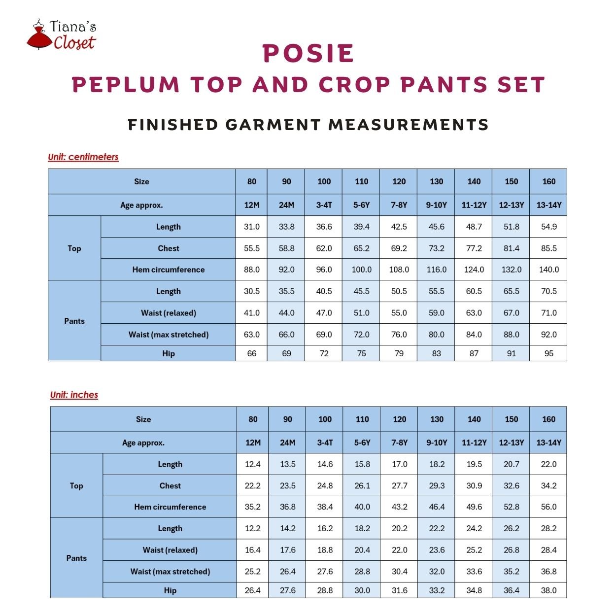 Posie Peplum Top & Crop Pants Set (Kids) - Image 3
