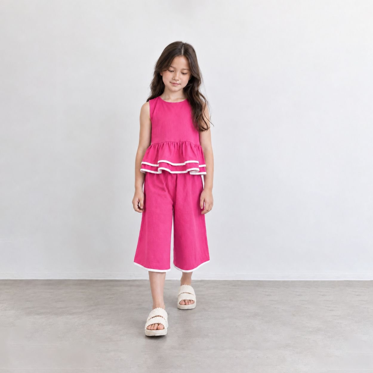 Posie Peplum Top & Crop Pants Set (Kids) - Image 4