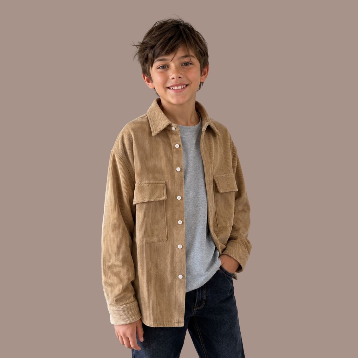 Zander Oversized Shirt with Patch Pockets (Kid's) - Image 4