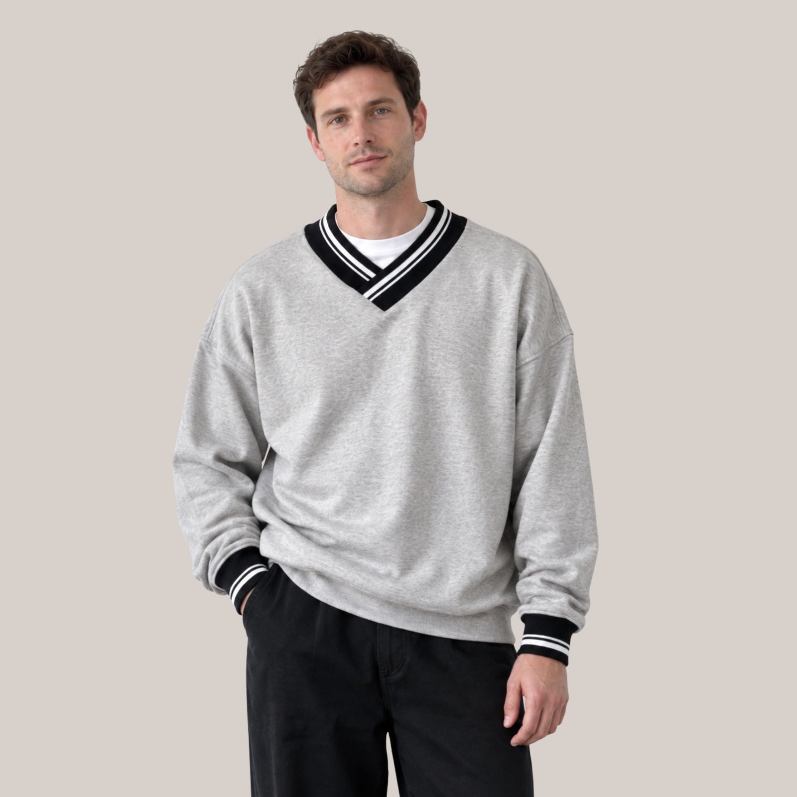 Gerry Drop Shoulder V Neck Sweatshirt - Image 5