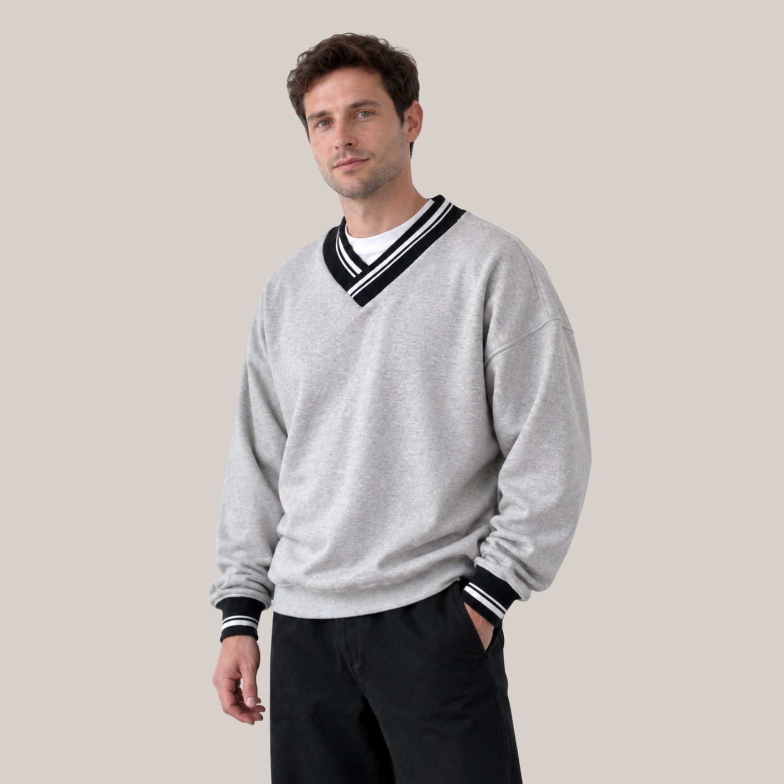 Gerry Drop Shoulder V Neck Sweatshirt - Image 4